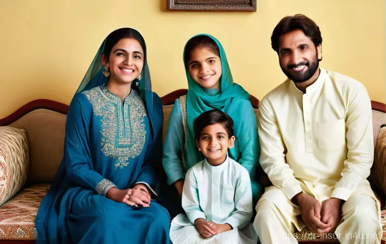 보험계리사와 장기보험 설계 - **Prompt: A serene and hopeful Pakistani family portrait.**
**Details:** A loving Pakistani fami...