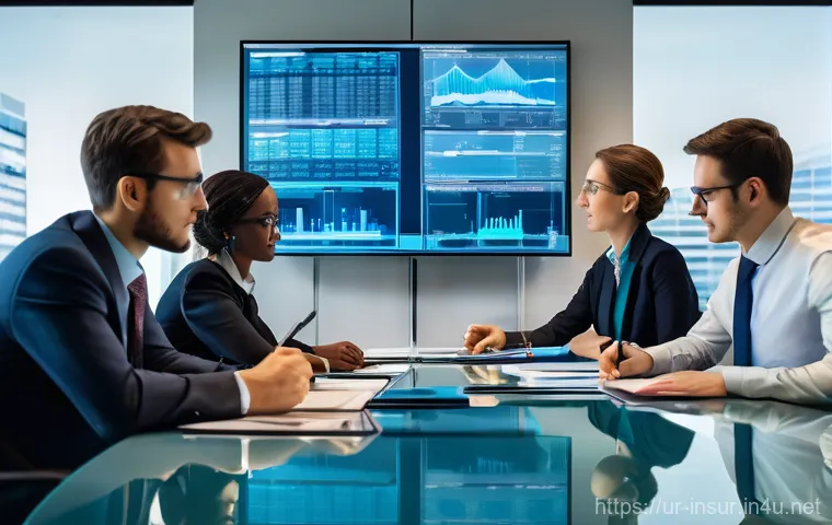 보험계리사와 글로벌 보험 시장 - The Guardians of Financial Futures: Actuaries at Work**
A highly detailed, realistic image depicting...