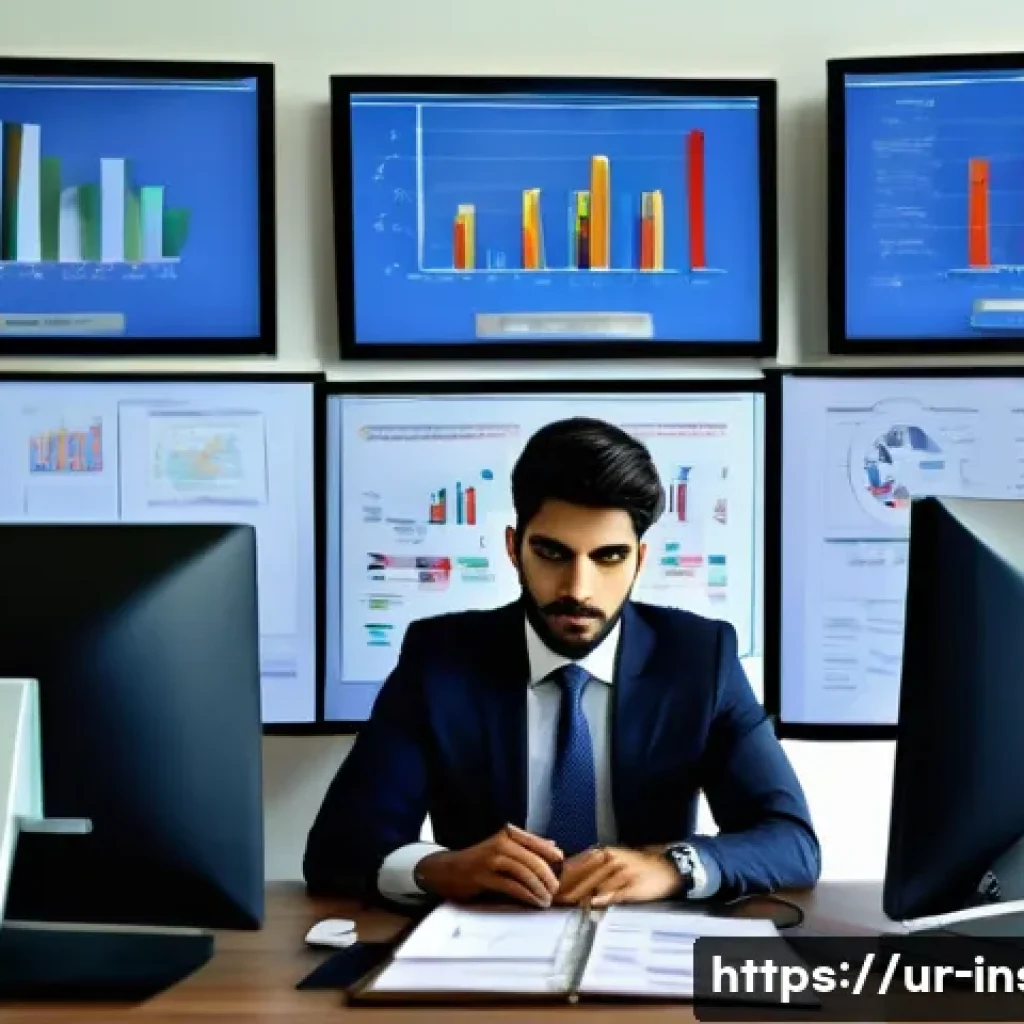 보험계리사 윤리 강령 - A professional insurance actuary in a modern office setting, dressed in formal business attire with ...