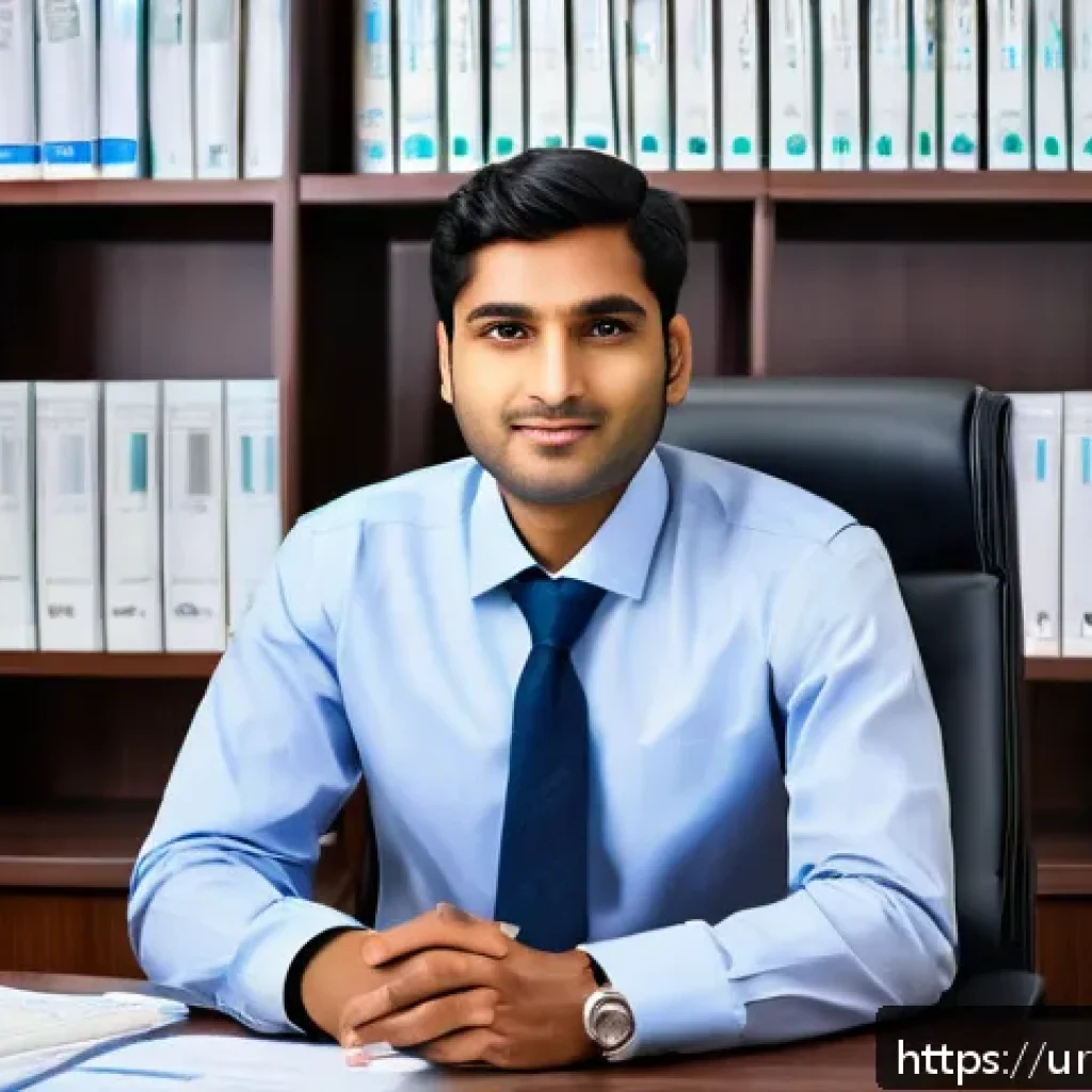보험계리사 취업 인터뷰 준비 - A professional South Asian man in his late 20s wearing formal business attire with a neatly tied tie...