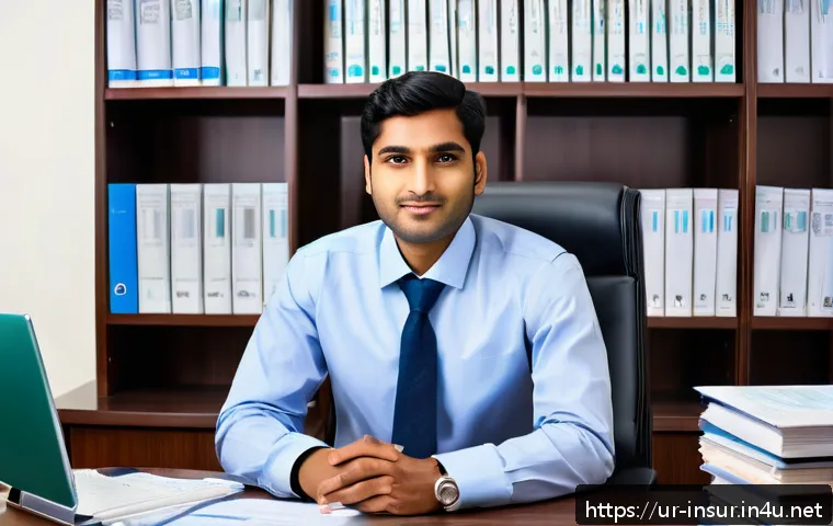 보험계리사 취업 인터뷰 준비 - A professional South Asian man in his late 20s wearing formal business attire with a neatly tied tie...