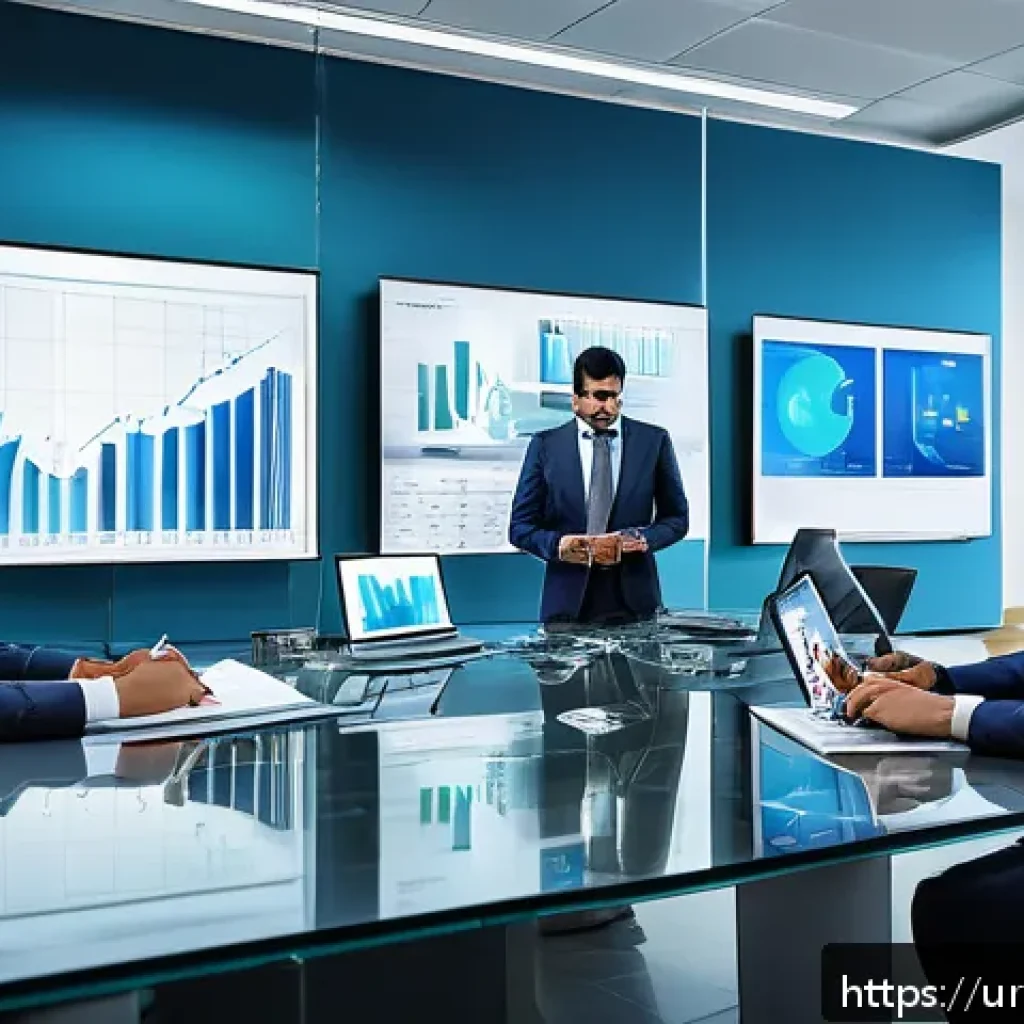 보험계리사와 시장 점유율 분석 - A professional insurance company office scene in Pakistan, featuring a diverse team of accounting ex...
