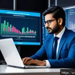 Home 18 보험계리사 실무 도구 활용법 - A modern insurance actuary office scene featuring a professional South Asian man in formal business ...